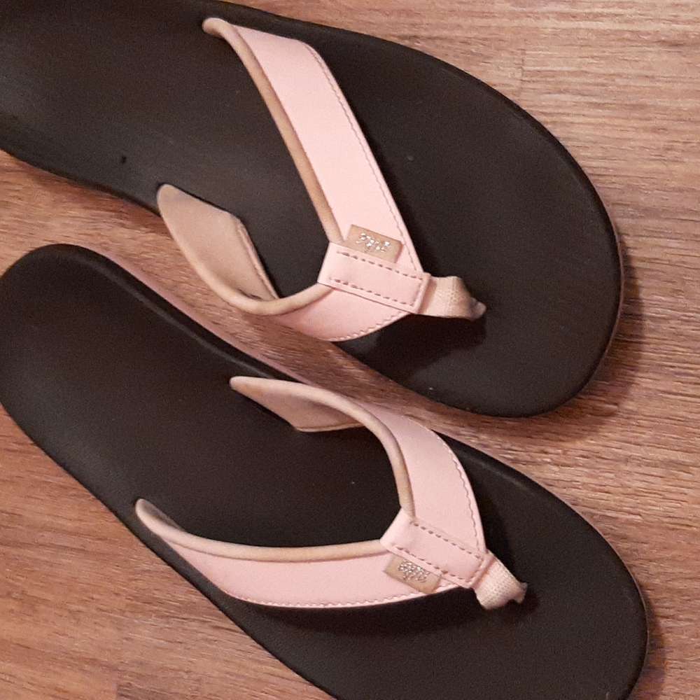 Nike pink an brown flip flops sz 8 new